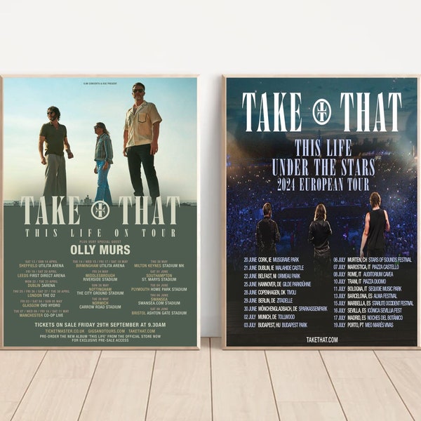 Custom Take That This Life on Tour 2024 Poster