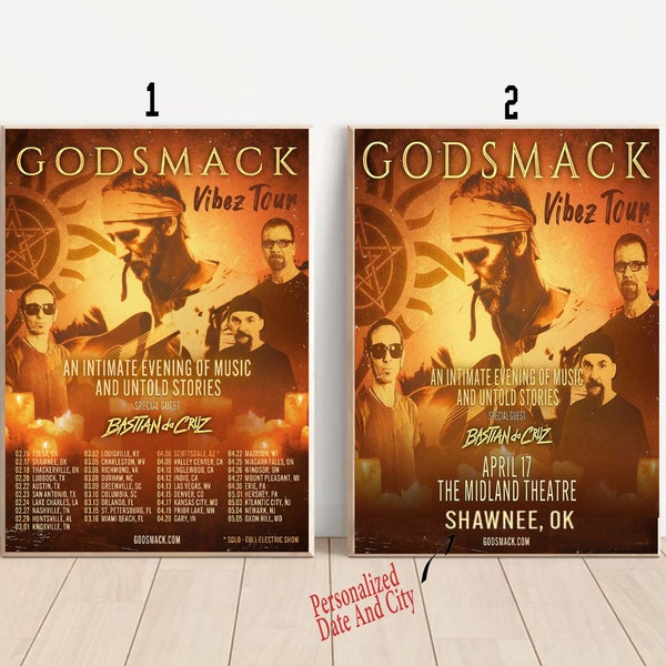 Custom Godsmack Vibez 2024 Tour Poster