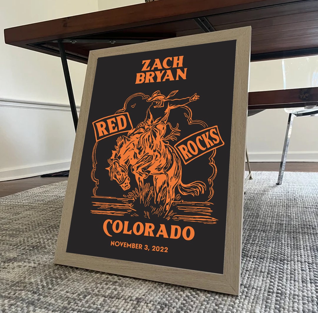 Zach Bryan Red Rocks Poster Etsy