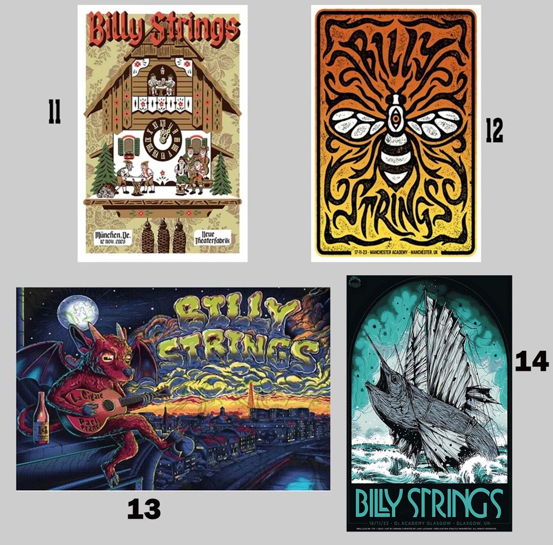 Custom Billy Strings Glasgow UK Nov 18 2023 Poster European Etsy