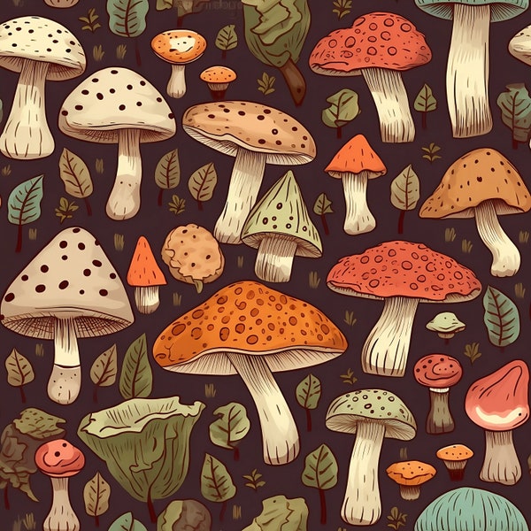 Mushroom Tile - Etsy