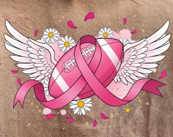 Breast Cancer Football PNG Retro Pink Out Design, Tackle Cancer PNG, Pink Ribbon Game Day Breast Cancer Awareness Sublimation for Shirts