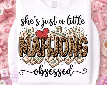 Love Mahjong PNG, Leopard Print Game Design Sublimation DTF Shirt Digital Download, Instant Download File