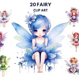 Fee Clipart, Märchen Clipart, Fee Png, Fantasy Clipart, Aquarell Clipart, Clipart Bundle, Fee, Prinzessin Clipart, digitaler Download