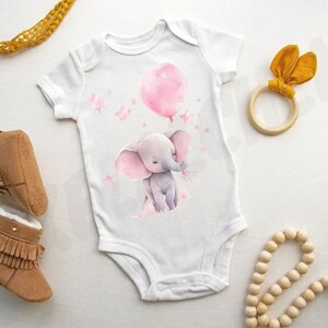 Watercolor Elephant, Baby Elephant Clipart, Baby Elephant With Balloons ...