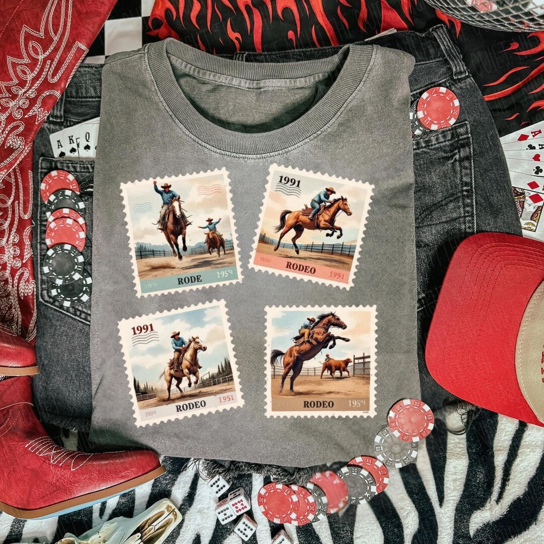 Stamp Rodeo Rodeo Cowboy PNG, Western Ranch Design, Bucking Horse Stamp Art ...