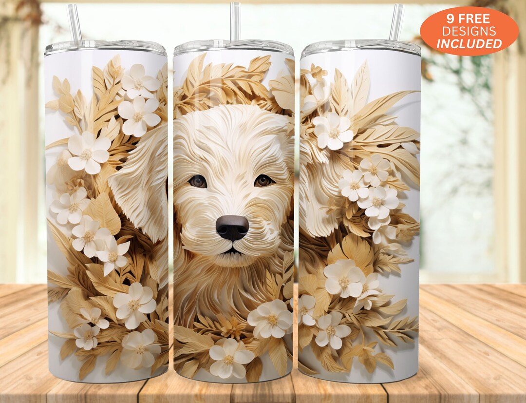 Golden Retriever Tumbler Wrap, Dog Tumbler Wrap, Dog Mom Tumbler Wrap ...