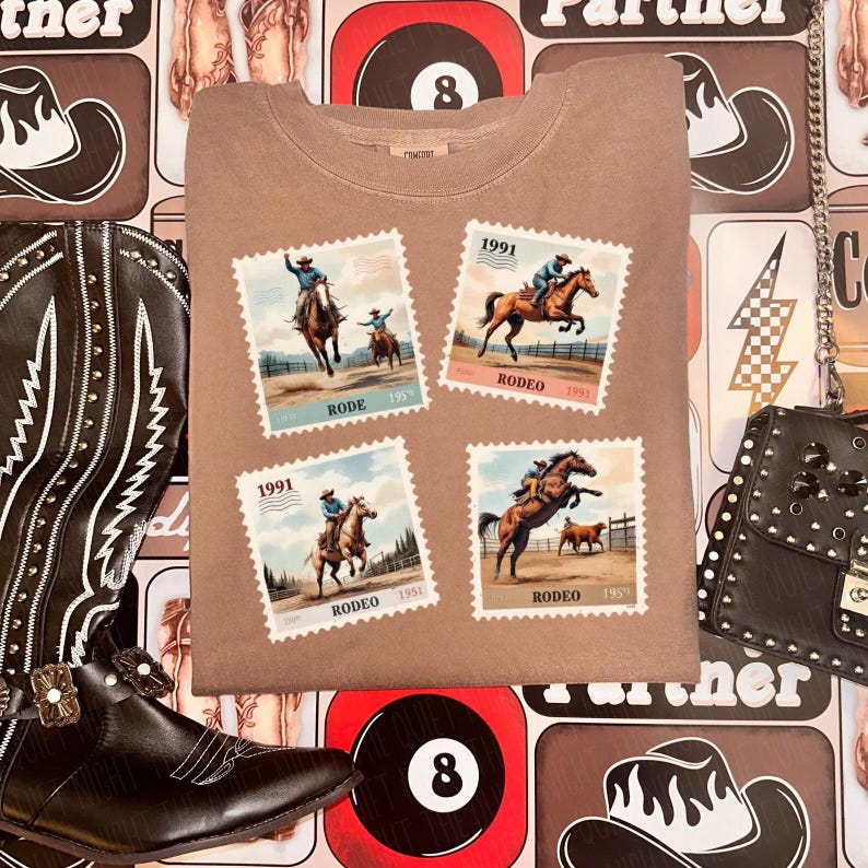 Stamp Rodeo Rodeo Cowboy PNG, Western Ranch Design, Bucking Horse Stamp Art ...