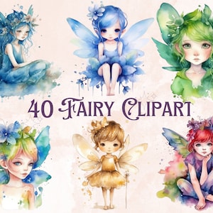 40 Fairy Clipart Fairy Tale Clipart Fairy Png Fantasy Clipart Watercolor Clipart Clipart Bundle Fairy, Princess Clipart Digital Download