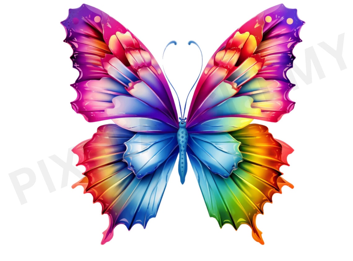 Best Rainbow Butterfly Clipart Bundle, Watercolor Butterfly, Butterfly