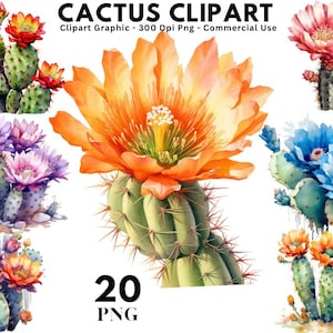 Aquarelle Cactus Clipart, cactus du désert PNG, aquarelle Cactus, Cactus Png, désert Clipart, succulentes Clipart, Clipart aquarelle, Clipart