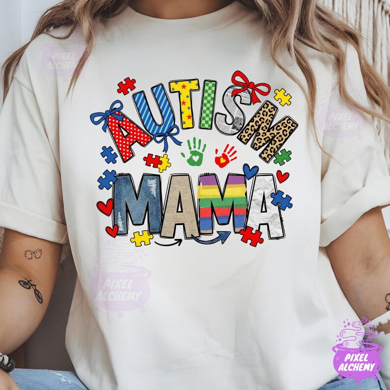 Autism Mama PNG, Coquette Bow Puzzle Piece, Autism Awareness Design ...