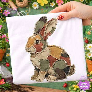 Camouflage Bunny PNG, Faux Patchwork Easter, Camo Rabbit Sublimation, Hunting Boys Shirt Design, Rustic Digital File