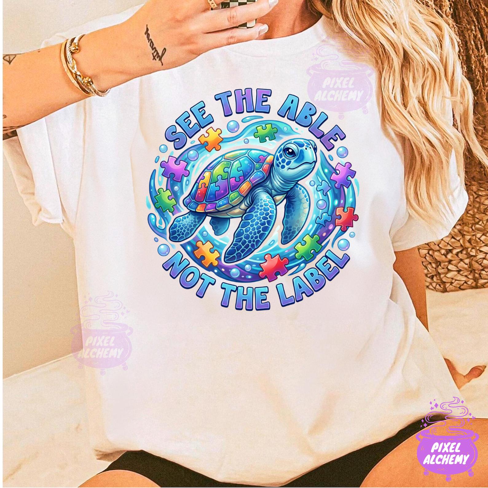 See the Able Not the Label PNG, Autism Awareness Puzzle Turtle ...