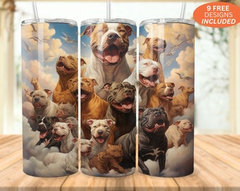 Pit Bull Tumbler Wrap, Pit, Pit Bull Rescue Tumbler Wrap, Dog Tumbler Wrap, Dog Photo Tumbler Wrap, 20 Oz Skinny Tumbler Sublimation Design