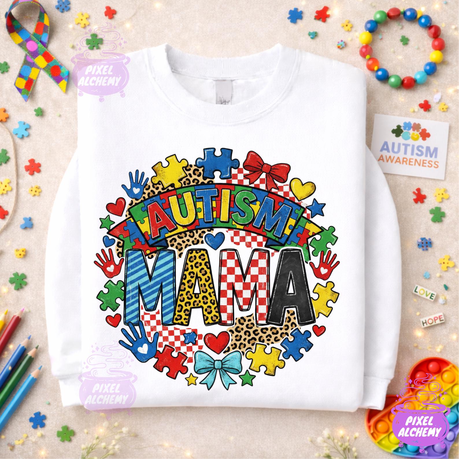 Autism Mama PNG, Coquette Bow Puzzle Piece, Autism Awareness Design ...