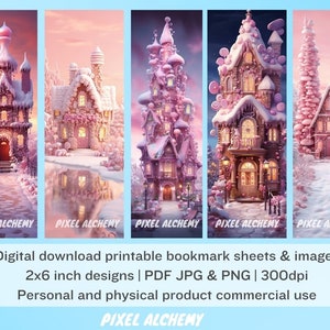 Christmas Bookmark Printable, Christmas Bookmark, Digital Download Bookmark Sheets PDF, Print and Cut Bookmark Set, PNG Bookmark Sublimation image 3