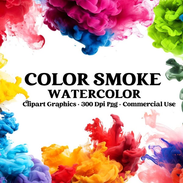Watercolor Colored Smoke Clipart, Smoke Bomb, Alcohol Ink PNG, Abstract Clipart, Alcohol Ink Clipart, Watercolor Smoke Bomb Clipart PNG