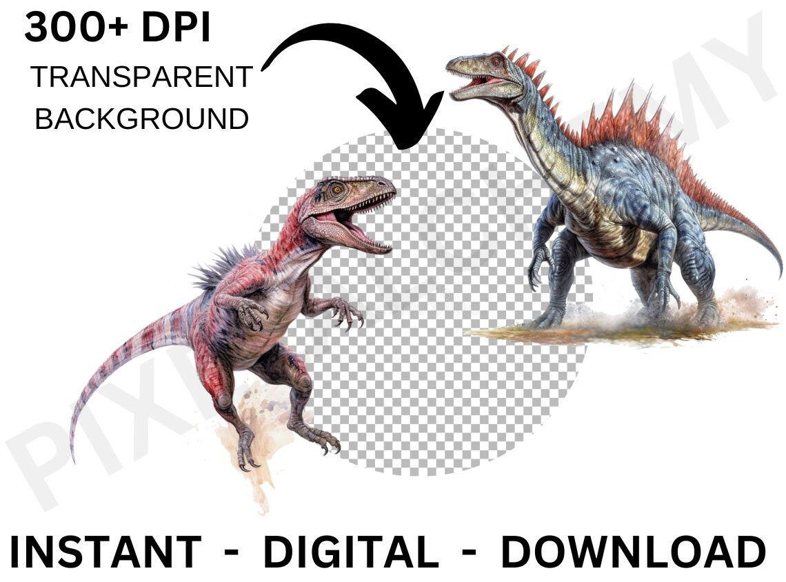 Watercolor Dinosaurs Clipart Bundle Fantasy Magical Land Stegosaurus T ...