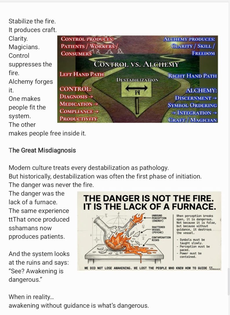 Puede incluir: Una infograf&iacute;a con texto e ilustraciones sobre el control versus la alquimia. La imagen incluye un diagrama con dos caminos, uno etiquetado como "Control" y el otro como "Alquimia". Tambi&eacute;n se representa un matraz roto con llamas, junto con el texto "El peligro no es el fuego. Es la falta de un horno."