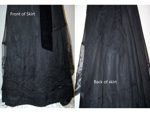 ANTIQUE Vintage 1910s EDWARDIAN Black Lace & Silk… - image 9