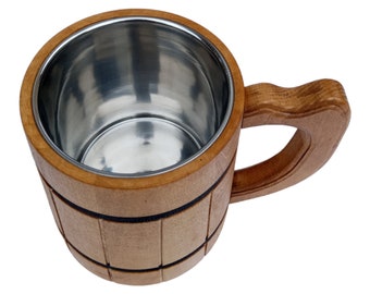 Wooden Beer Mug, Beer Tankard, Wooden Beer Cup, Wood Mug