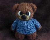 Loom knitting PATTERN: Brownie the little teddy bear