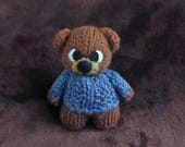 Loom knitting PATTERN Brownie the little teddy bear