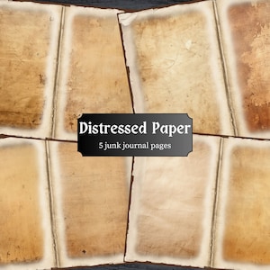 Distressed Paper Junk Journal Pages, Blank Scrapbook Page, Vintage Journal Pages, Printable Paper, Collage Sheet, Digital Download