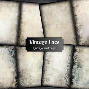 Vintage Lace Junk Journal Pages, Antique Pattern Journal Pages, Scrapbook Page, Grungy Printable Paper, Collage Sheet, Digital Download