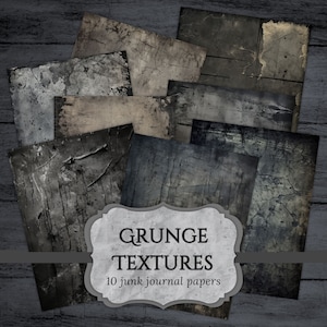 Grunge Textures Junk Journal Papers, Grungy Wallpaper Scrapbook Page, Vintage Journal Pages, Printable Paper, Collage Sheet Digital Download