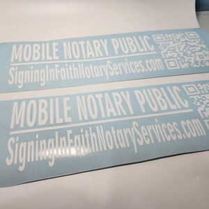 Mobile Notary Service - Notary Public Vinyl Window Decal With Built-in ...