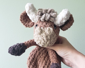 Mini Brown Highland Cow Snuggler | Baby shower gift | Cow Lovey | Farm Animal theme | First Birthday Gifts