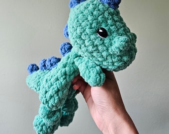 Green Dinosaur Snuggler | Crochet Dinosaur Lovey | Baby Boy Dino Toy | Dinosaur Nursery Decor | First Birthday Gift | Baby Shower Gifts