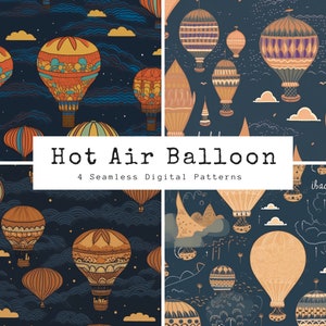 4 Seamless Hot Air Ballon Pattern