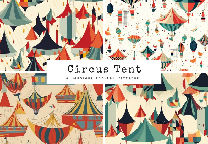 4 Seamless Circus Tent Pattern Etsy