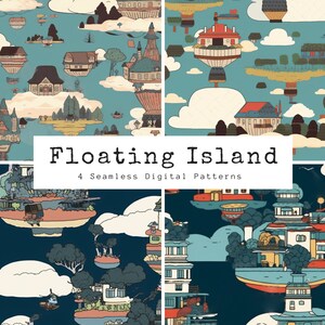 4 Seamless Floating Island Pattern