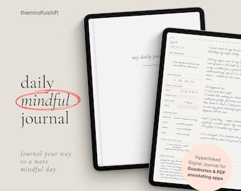 Minimalist Daily Digital Journal, Digital Diary, Mindfulness Journal, Digital Wellness Journal for Ipad, Goodnotes Notability Journal
