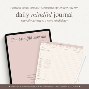 Digital Journal Goodnotes, Mental Health Journal, Daily Digital Journal, Ipad Journal, Digital Diary, Mindfulness Self Care Journal