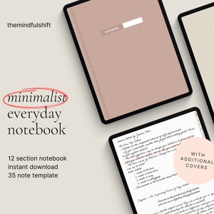 Digital Notebook with Tabs - Digital Notebook Minimalist - Goodnotes Notebook for Students - Hyperlinked Digital Notebook - Ipad Notebook,