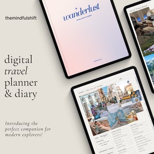 Digital Travel Journal, Itinerary Trip Planner, Vacation Holiday Planner Template, Digital Diary Goodnotes, Digital Journal with Checklist