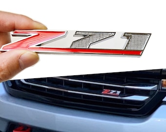 Chrome & Red Z71 Front Grille Badge Emblem Fit for GMC Chevy Silverado Tahoe Colorado Suburban Badge Decal
