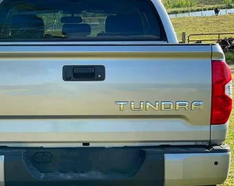Metal Tailgate Insert Letters for Tundra 2014 - 2021 Model Raised Emblem Decal, Truck Rear Accessories, Chrome Silver