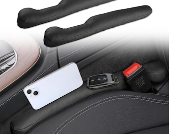 Universal Leather Car Seat Gap Filler – Fills Between Seat and Console, Prevents Dropped Items （1 Pair）