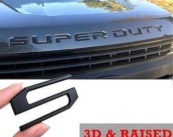 For 2017- 2022 Models ONLY! Matte Black Raised Super Duty Hood Grille Insert Letter Fit F-250 / F-350 Emblem Decal