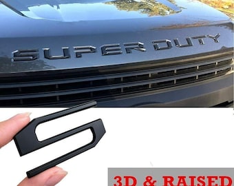 Matte Black Raised Super Duty Hood Grille Insert Letter Fit for 2017- 2022 F-250 / F-350 Model Emblem Decal