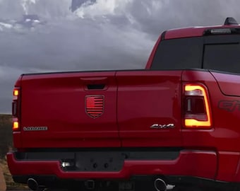 Tailgate Replacement Emblem For 2009-2018 Dodge Ram 1500 2500 3500 Badge Decal, US American Flag Style