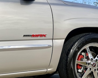 2Pcs Vortec Max Emblem Letter for Silverado Sierra SS Fender Side Door Tailgate Badge Decal