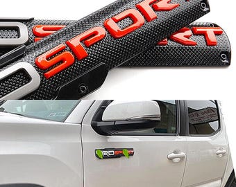 2pcs T Sport Emblem Nameplate Badge Fit for Tacoma Tundra 4 Runner Side Fender Door