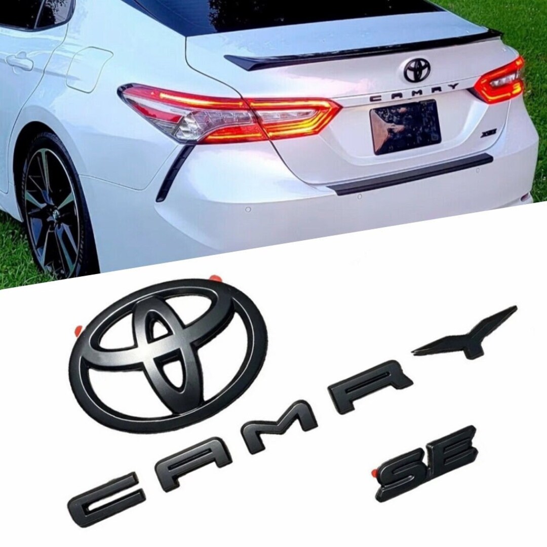 Set of 3 Black Decal Fit for 20182024 Camry SE Model Blackout Emblems